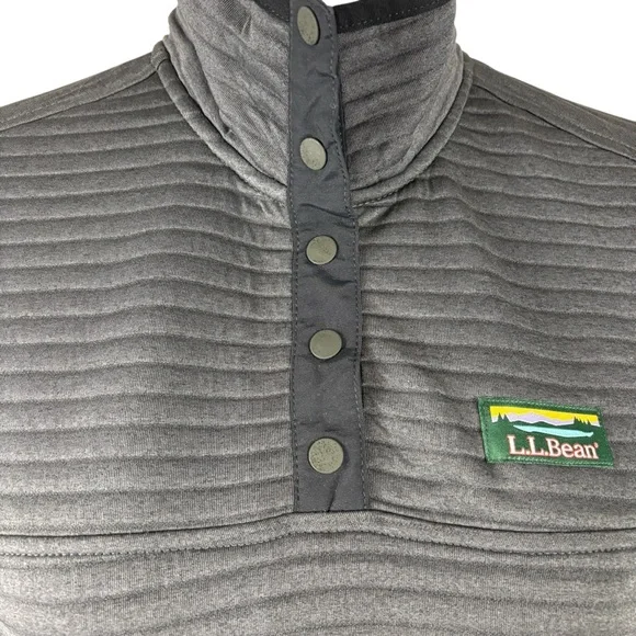 LL Bean Women's Airlight Knit Grey 1/4 Snap Front Pullover XS Hiking - Picture 2 of 8